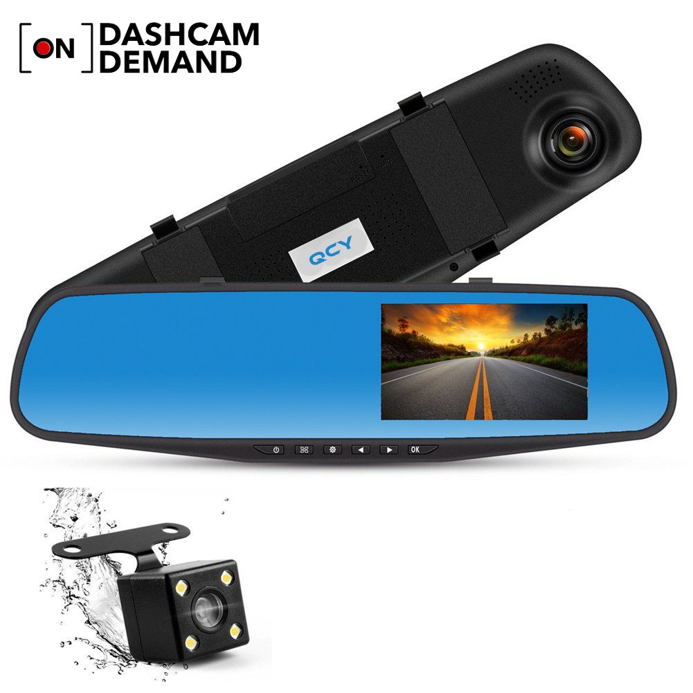 QCY A70 4.3 Inch Dual Lens Rearview Mirror Dash Cam Shopee Philippines