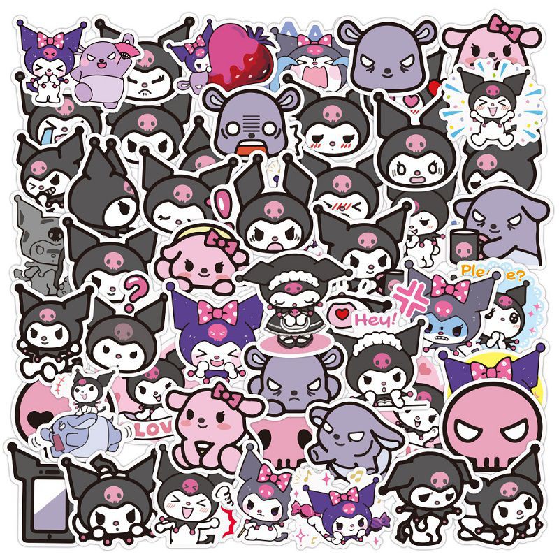 50Pcs Set Cute Kuromi Graffiti Waterproof Stickers DIY Bike Laptop ...