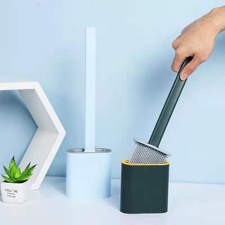 【Panda】Silicone Toilet Brush Soft Glue Dead Corner Cleaning Brush Toilet Gap Brush Long Handle #9