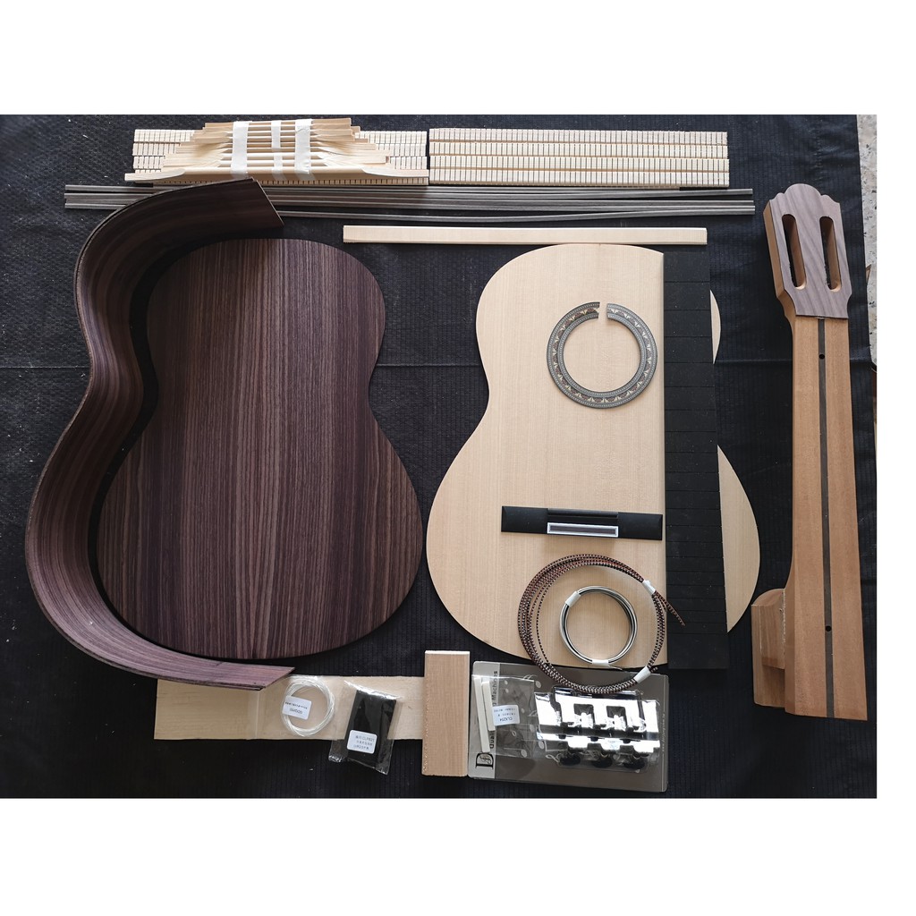 39inch Classical Guitar DIY Kit India Rosewood Back Side ...