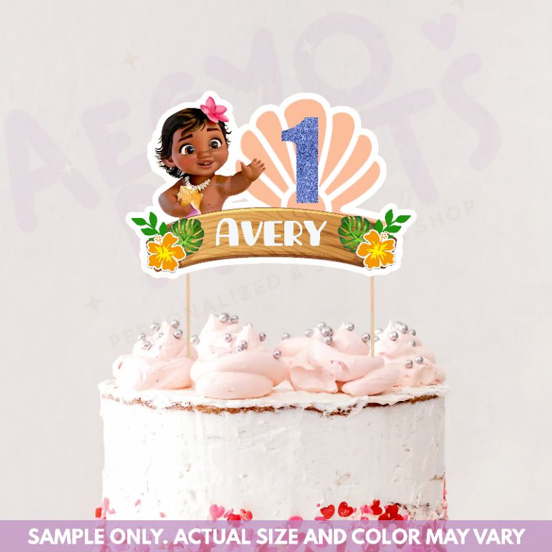 Custom Name And Age Moana Cake Topper Printed Cake Topper 3d Cake Topper By Aegyoprints Shopee Philippines