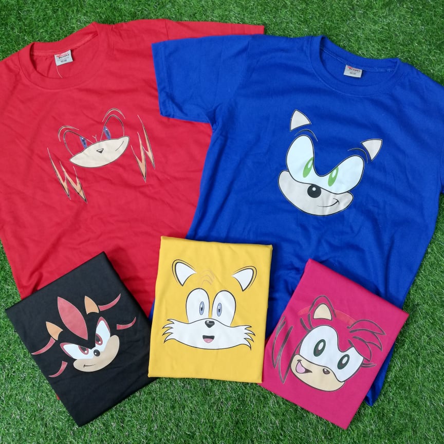 Shirt Planet Sonic Tails Shadow Amy Knuckles The Hedgehog Face Single ...