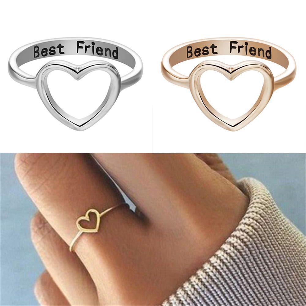 Love Heart Best Friend Ring Promise Jewelry Friendship