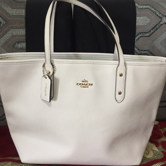 coach tote bag white
