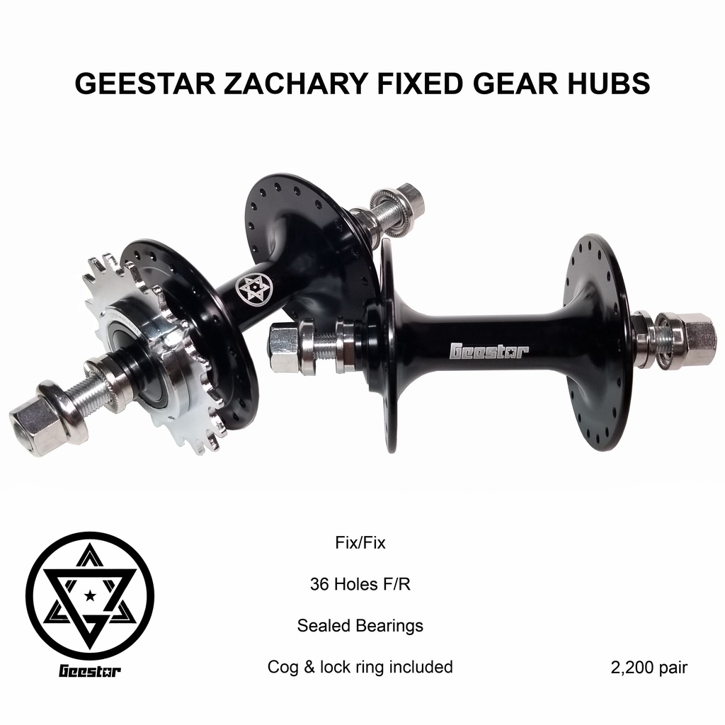 Geestar Zachary Fixed Gear Hubs Sealed Bearing 36 holes Fix / Fix Fixie Front Rear Hub with Cog