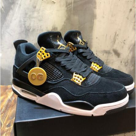 jordan retro 4 black and gold