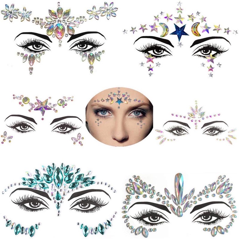 Mermaid Face Jewels Festival Clothing Rhinestones Face Stickers Body ...