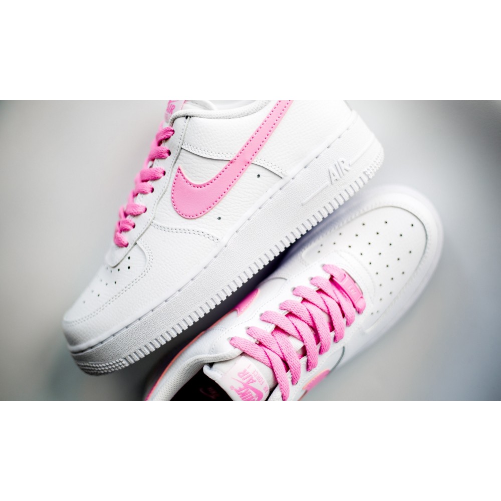 nike white and pink air force 1 trainers