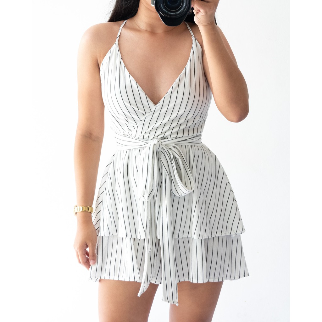 white long romper dress