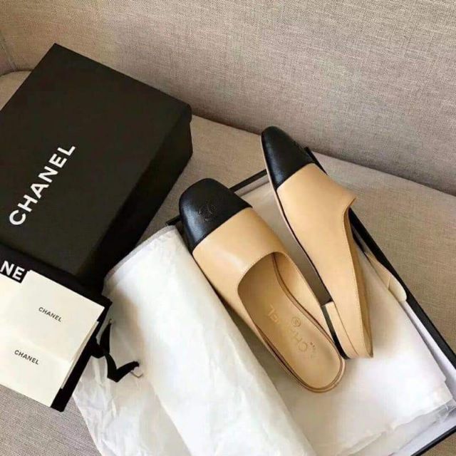 chanel slip on mules