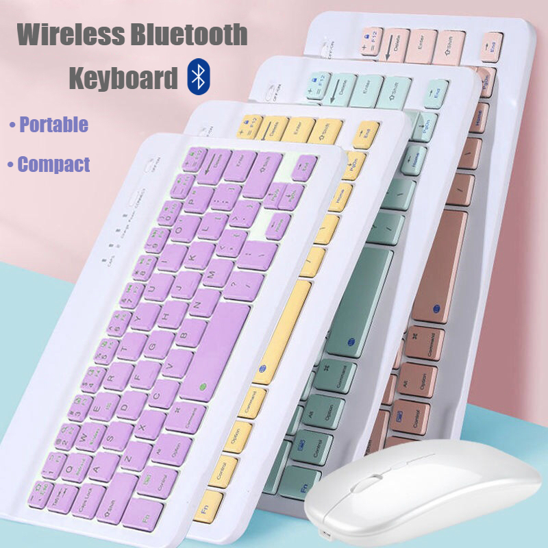 8/10 inch Wireless Bluetooth Keyboard Mouse Set Lightweight Portable