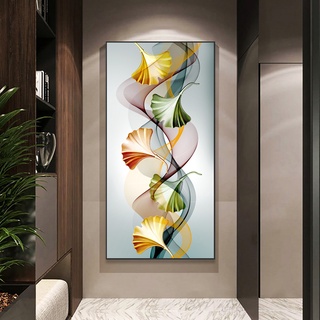Modern Abstract Art Colorful Leaves Posters and Prints Canvas Painting Wall Art Pictures for Living Room Home Decor (No Frame)