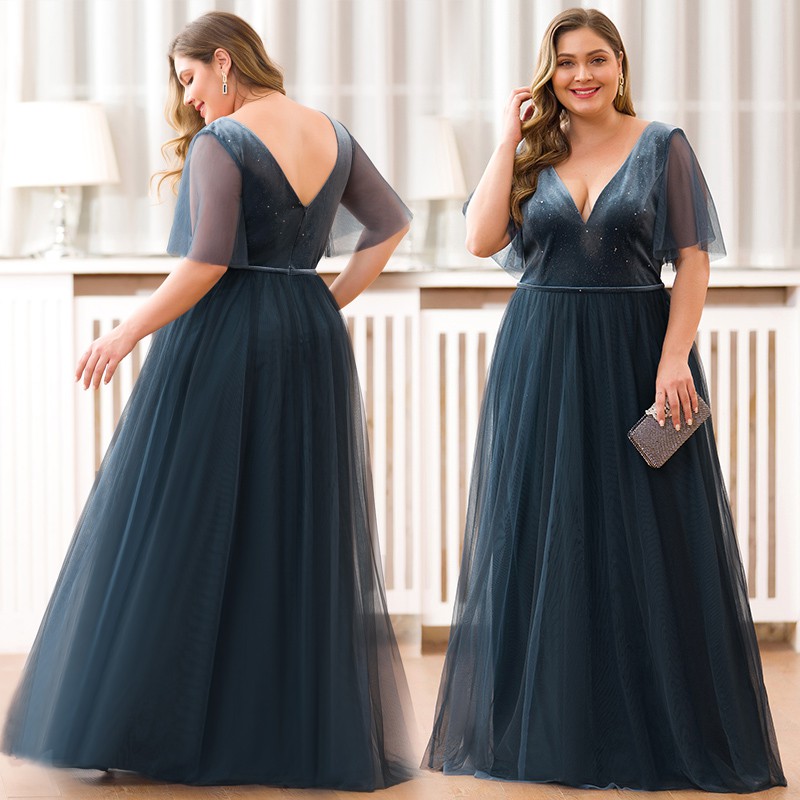 light blue plus size gown
