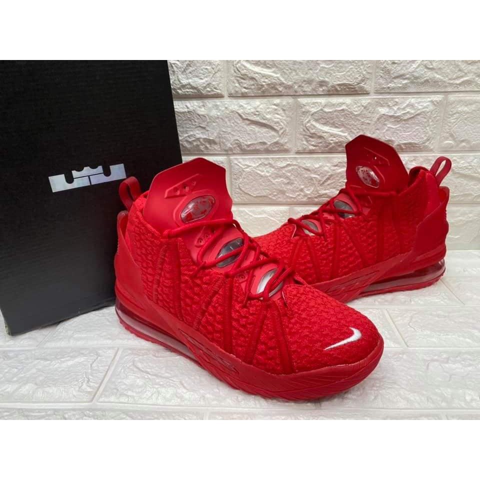 MEN'S NIKE LEBRON 18 RED BASKETBALL SHOES | Shopee Philippines