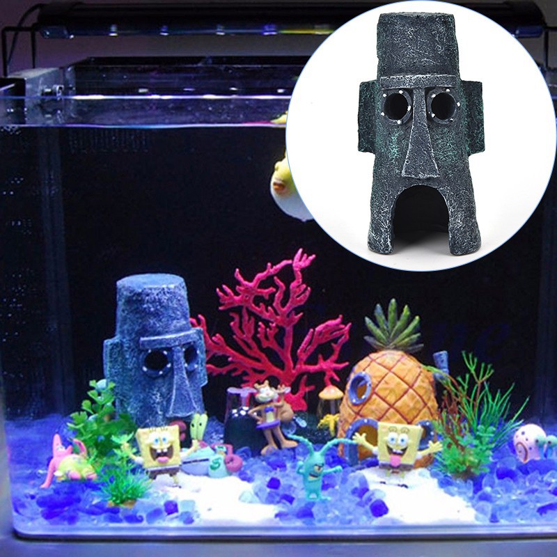 Cod Aquarium Landscaping Spongebob House Fish Tank Ornament