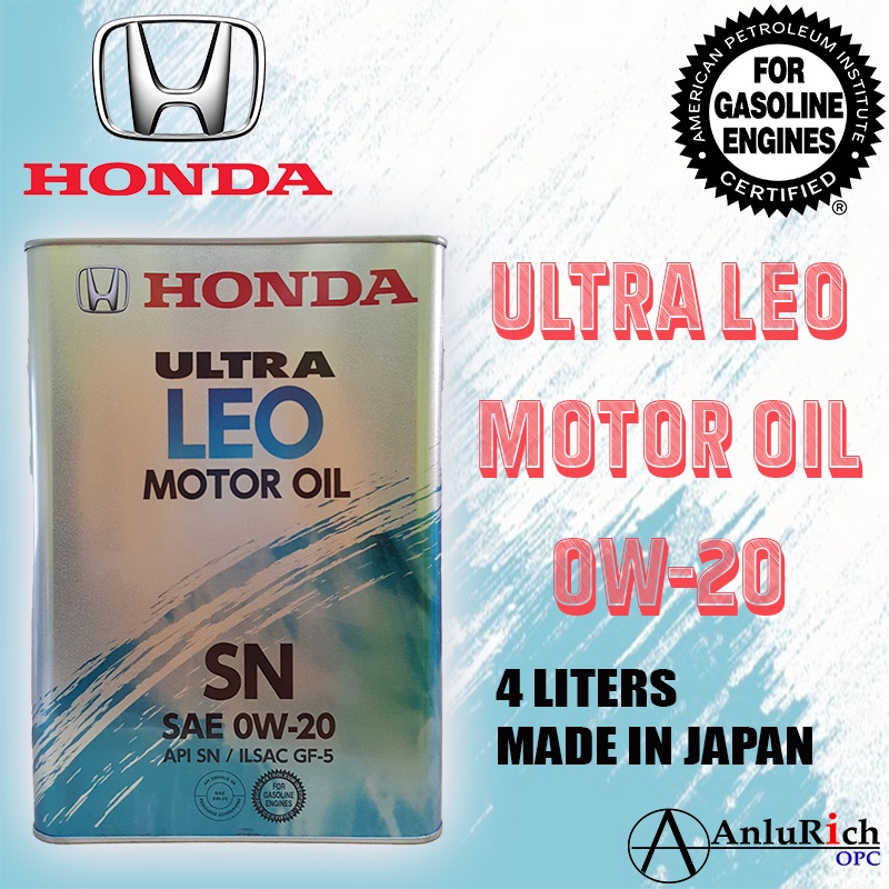 HONDA Ultra Leo Motor Gasoline Engine Oil 0W-20 4 Liters | Shopee ...