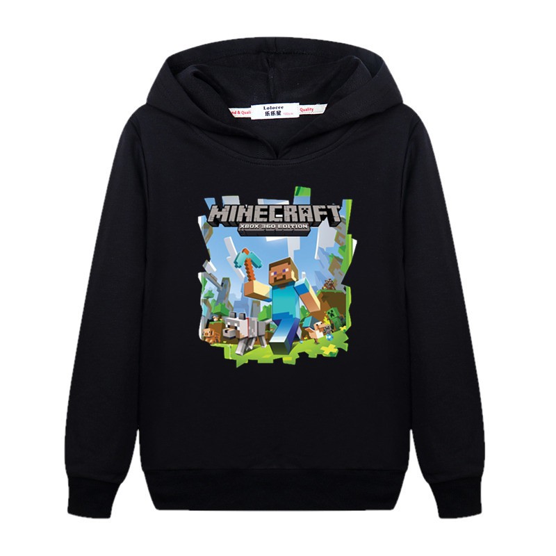 Hose 4-12 Jahre Minecraft Cartoon Boy Langarm Hoodie T-Shirt
