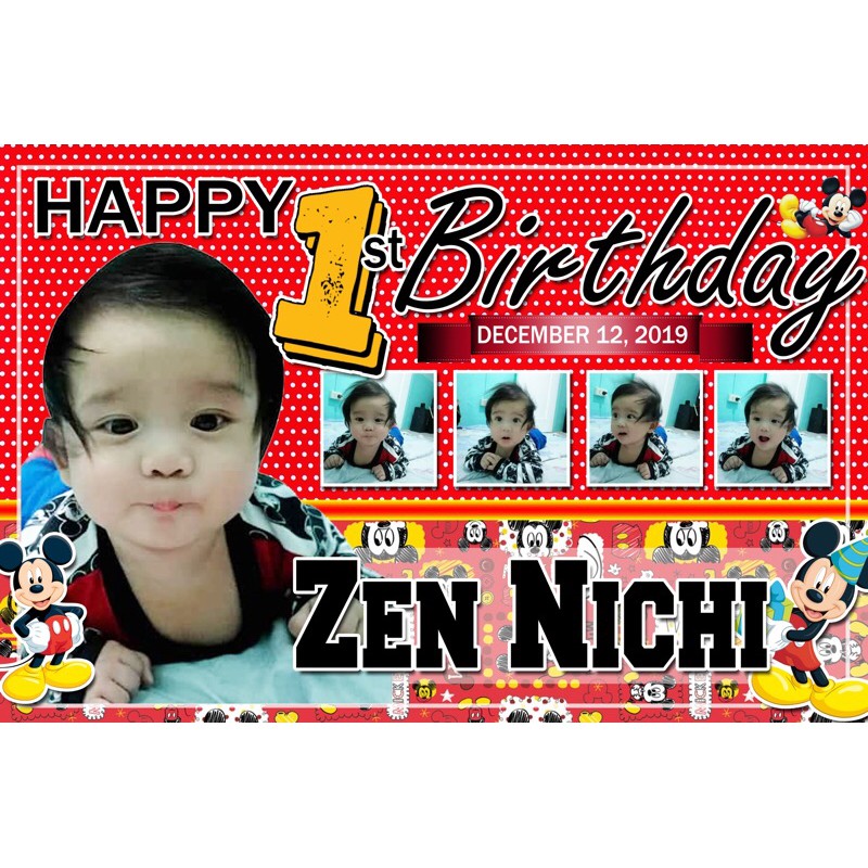TARPAULIN 22 2x3 BAPTISM CHRISTENING BIRTHDAY MICKEY MOUSE Shopee Philippines