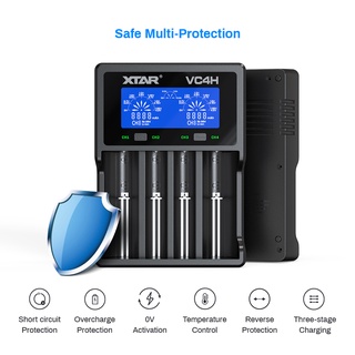 Chargeur De Batterie XTAR VC4H Universel 4 Baies Avec Écran LCD - Compatible 18650 21700