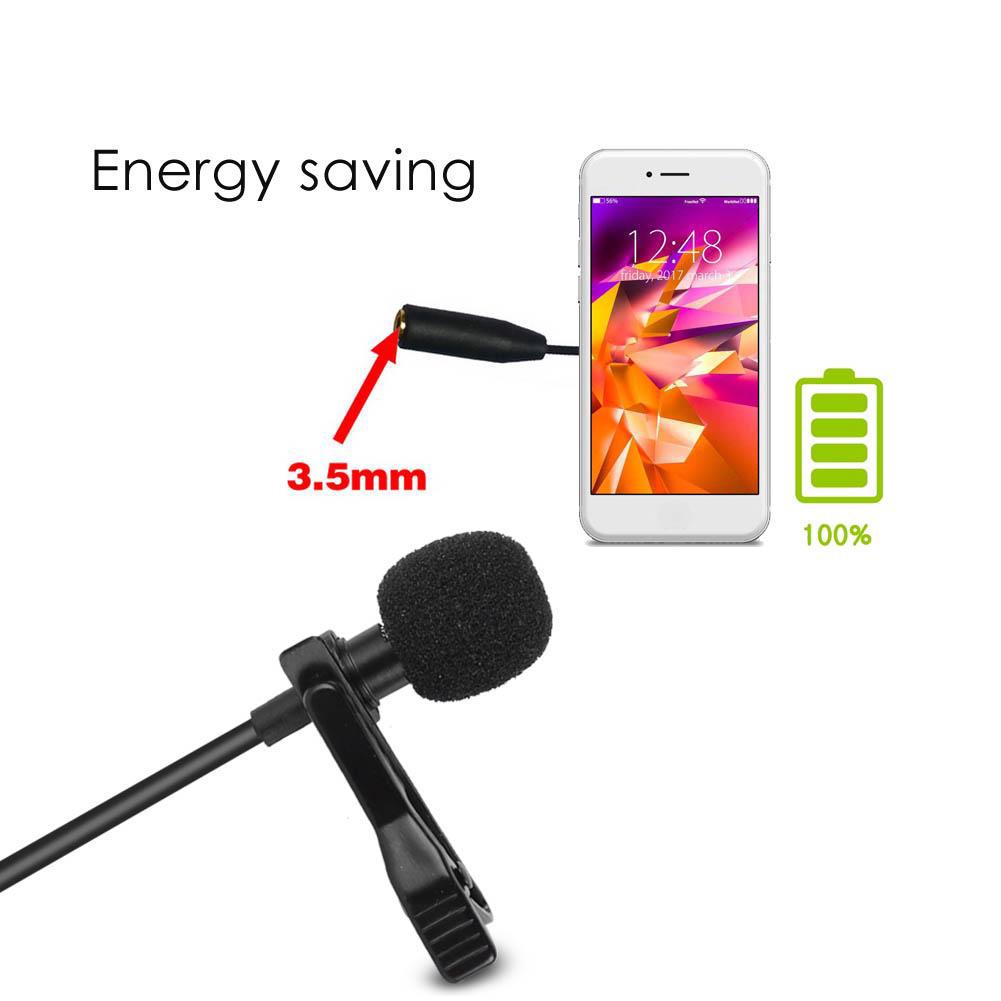 Bamaxis Lapel Microphone Condenser Mic for iPhone & Android 3.5mm Clip