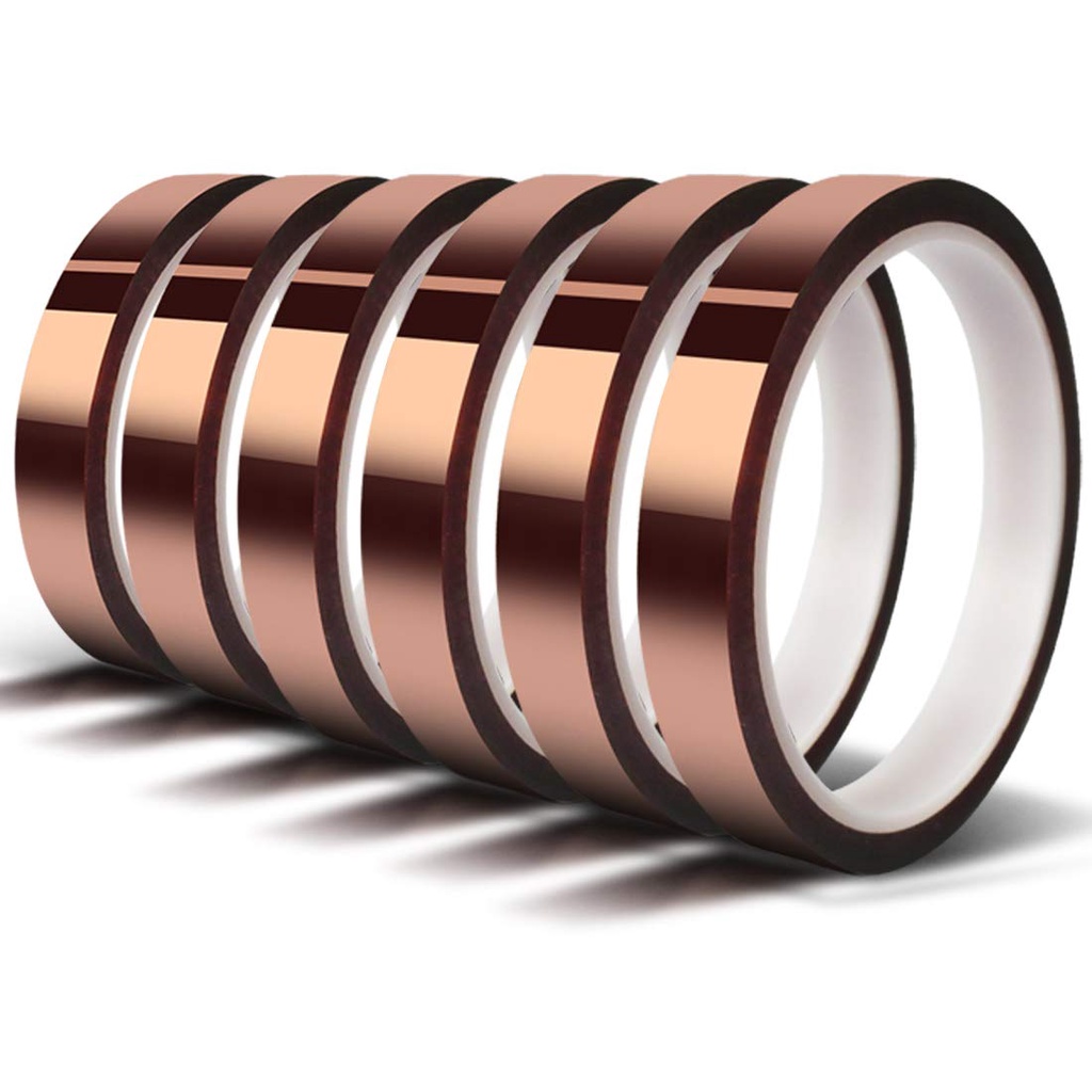 4 Rolls 10mm x33m (108ft) High Temperature Heat Resistant Tape Heat Transfer Tape for Heat Sublimation Press No Residue and Heat Transfer Vinyl