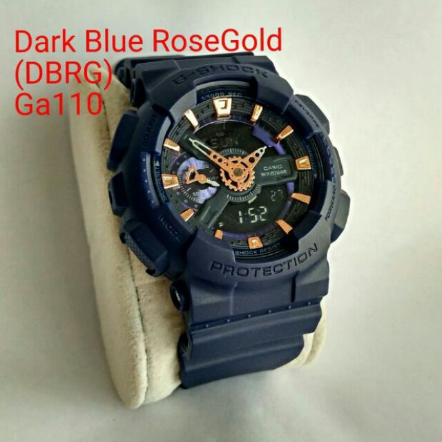 g shock navy blue rose gold