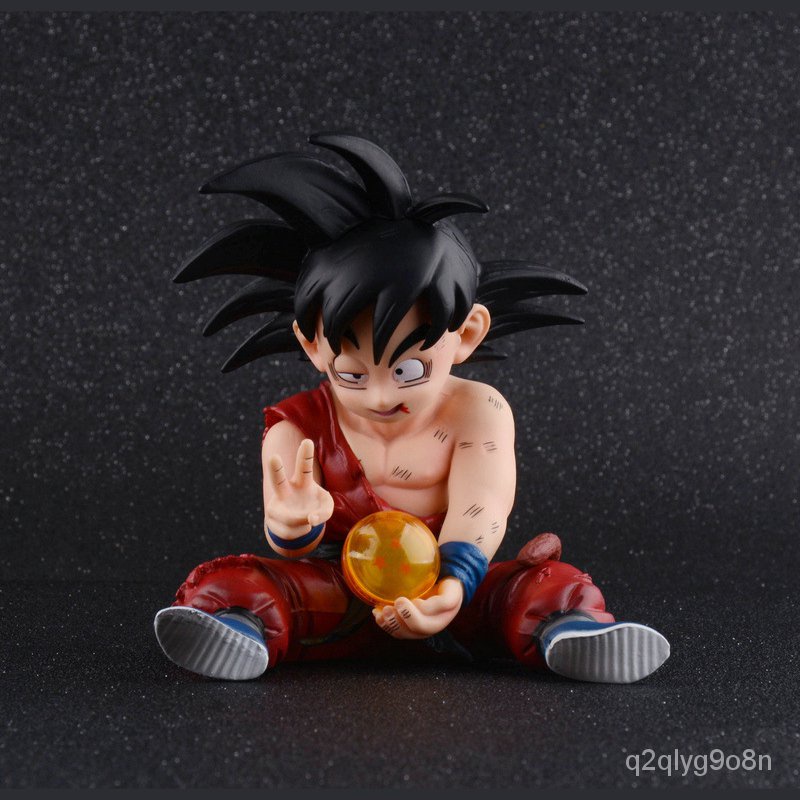 Anime Dragon Ball Goku Last Victory Figure Red Goku Hold Dragon Ball in ...