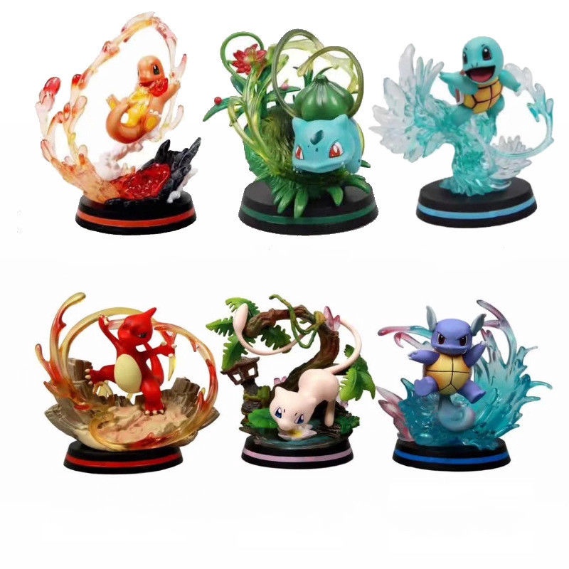 Pokemon Action Figures Anime Monster Center Charmander Bulbasaur Squirtle  Fighting Ver. PVC | Shopee Philippines