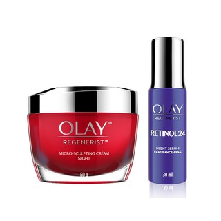 Olay Skin Retinol Serum 30ml + Olay Micro-Sculpting Night Cream 50G ...