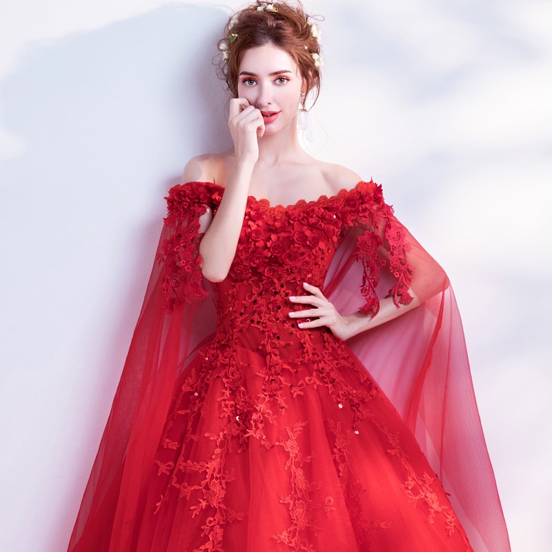 rose red wedding dresses