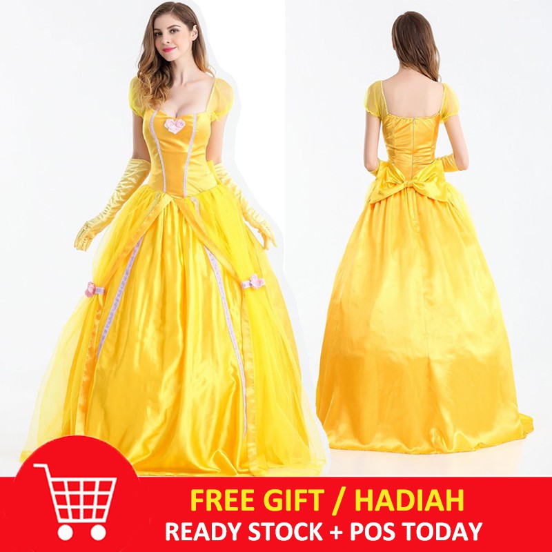 Adult Disney Beauty The Beast Princess Belle Dress Costume