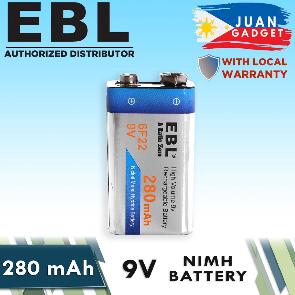 EBL 280mAh 9V Ni-MH Rechargeable Battery | Shopee Philippines