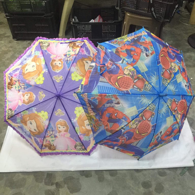 WY 19inches Umbrella for kids Boy&girl cartoon character design with pongee tela