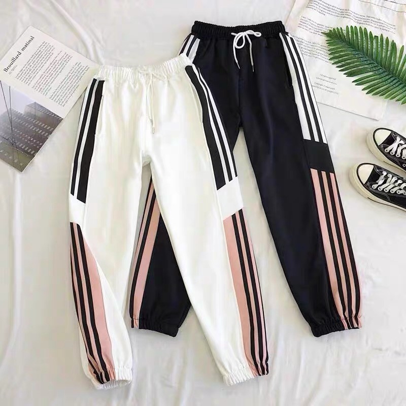 high waisted track pants
