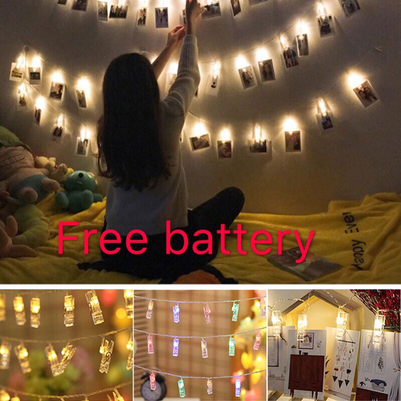 LED Photo Clip String Lights 10/20/30/50 LED Hanging Peg Clips Fairy Party Decor 