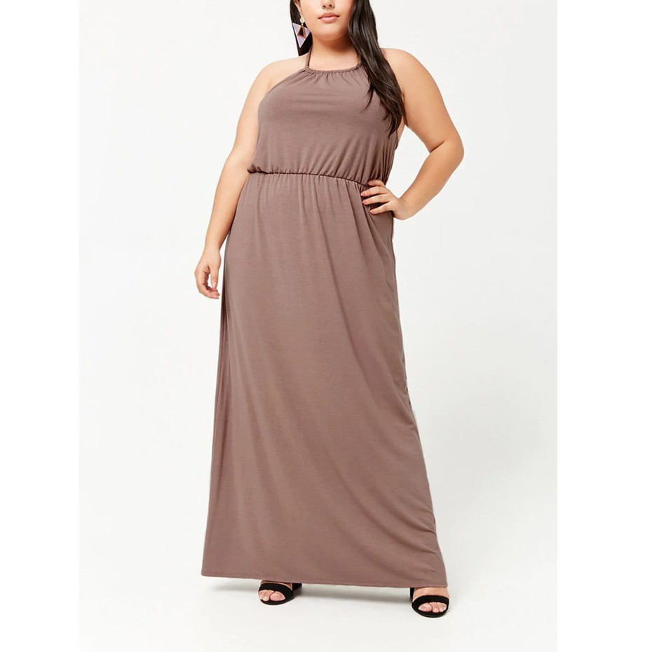 taupe maxi dress with sleeves