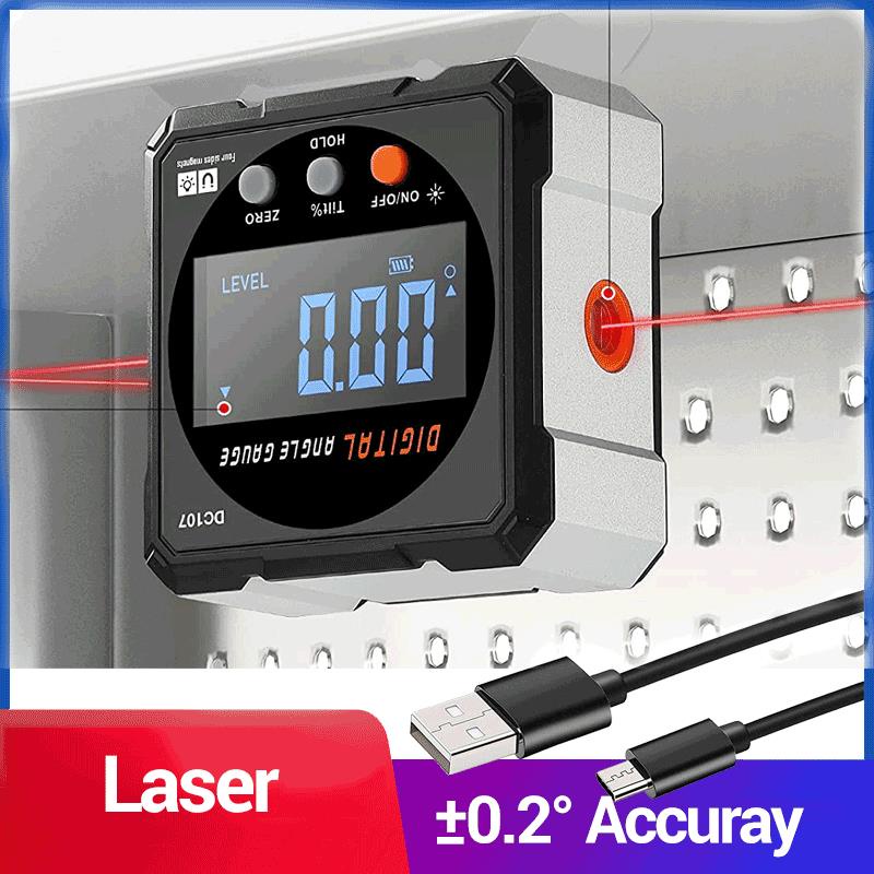 Laser Digital Protractor Inclinometer Protractor Laser USB Inclinometer