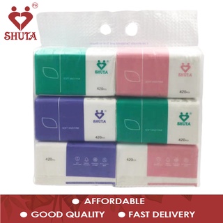 Shuta Tissue Good Quality Soft And Fine Tissue Paper 420 Pcs Per Single Pack 4-Ply (6 Pcs)