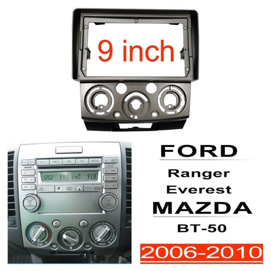 Silver Car Radio Adapter In-Dash Mounting Frame 2DIN Autostereo Car Radio fascia Frame for FORD Ranger 2006-2010 Everest 2006-2013 MAZDA BT-50 2006 