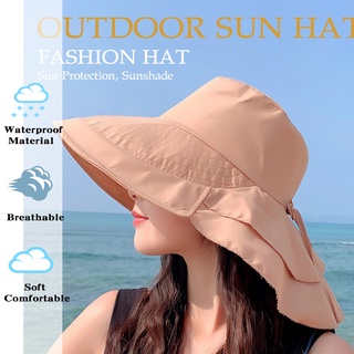 Crosail Women Bucket Hat Summer Neck Protection Waterproof Sun Hat Travel Broadside Outdoor Hat