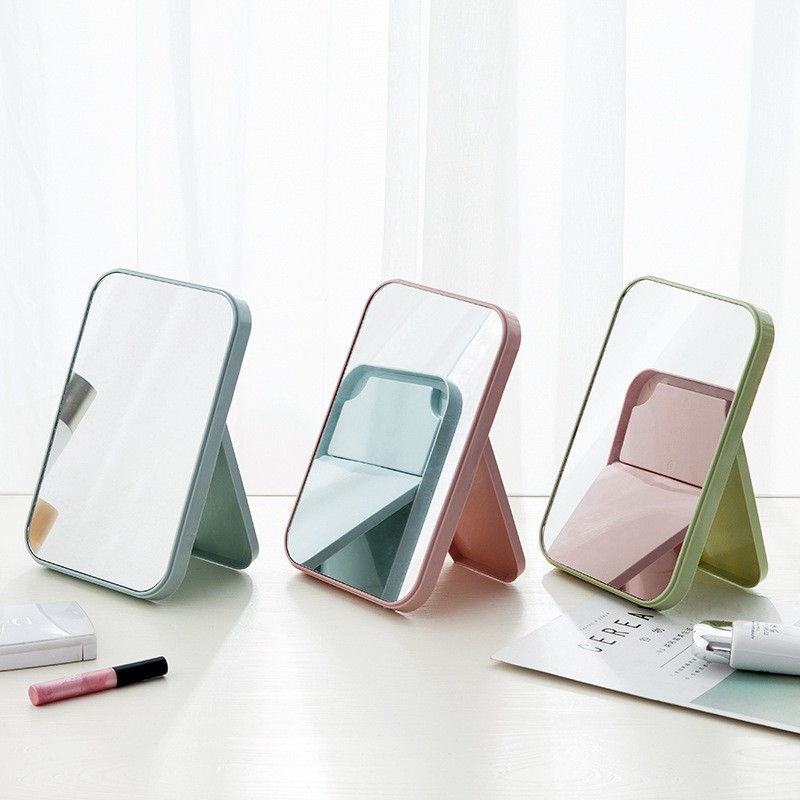 Face Makeup Mirror Desktop Vanity Mirror Large Folding Portable Square
