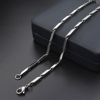 Width 3mm Stainless Steel Rolo Chain High Quality  Silver Color Bamboo Chain Necklace Men Jewelry 20” 22” 24” #3