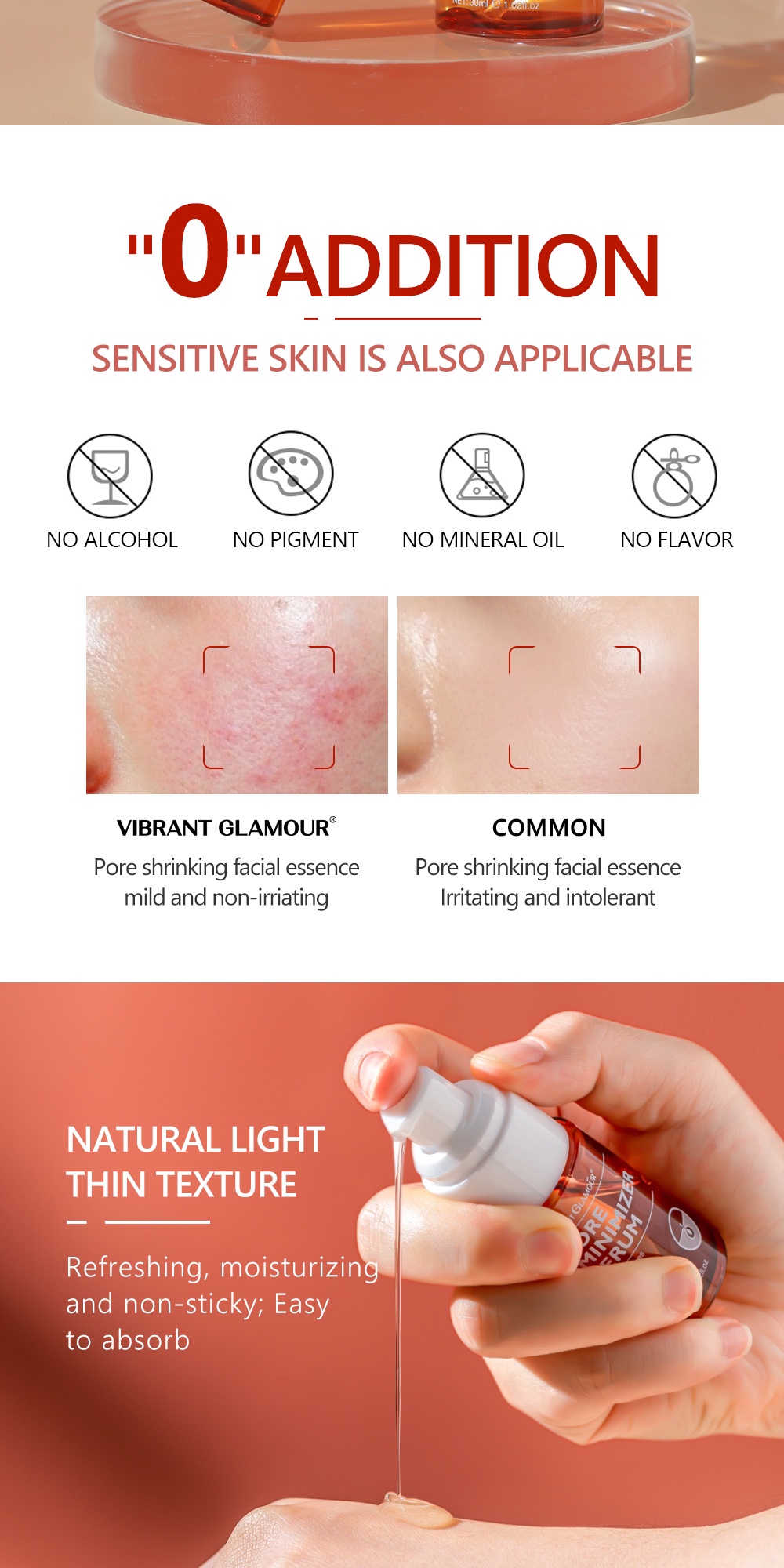 VIBRANT GLAMOUR Pore Minimizer Serum BHA Blackheads Remover Shrink