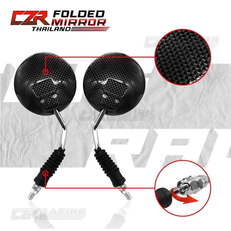 CZR RACING ORIG THAILAND FOLDED SIDE MIRROR FOR YAMAHA MIO SPORTY / MIO