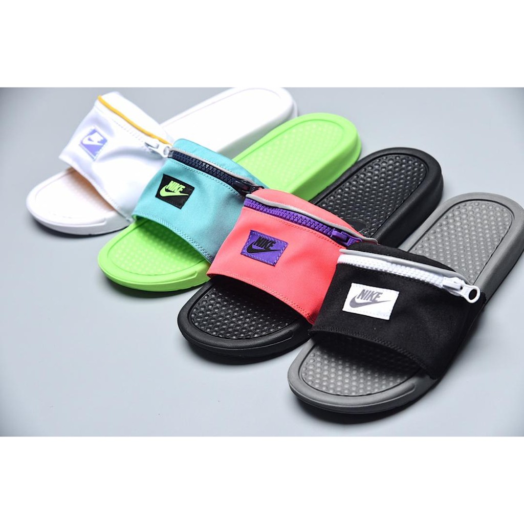 nike slides zipper pouch