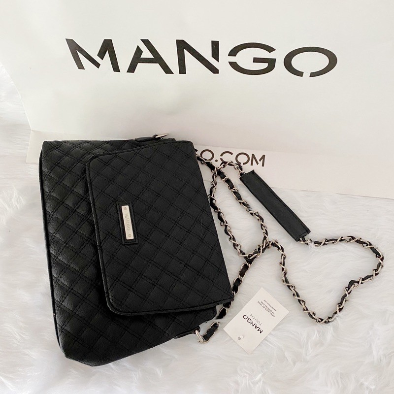 black quilted chain bag