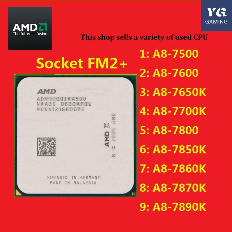 Amd A10 6800k 6700 6600k 6790k 5700 5800k A8 7650 A8 7600 A8 7500 A10 7800 7700k 7850k 7860k 7870k 5700k 7500 7680k 7650k Cpu Quad Core Four Cores Fm2 Cpu Shopee Philippines