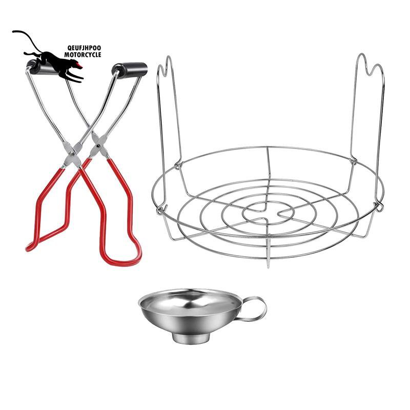 Canning Jar Lifter Kit, Stainless Steel Jam Funnel with Canning Rack