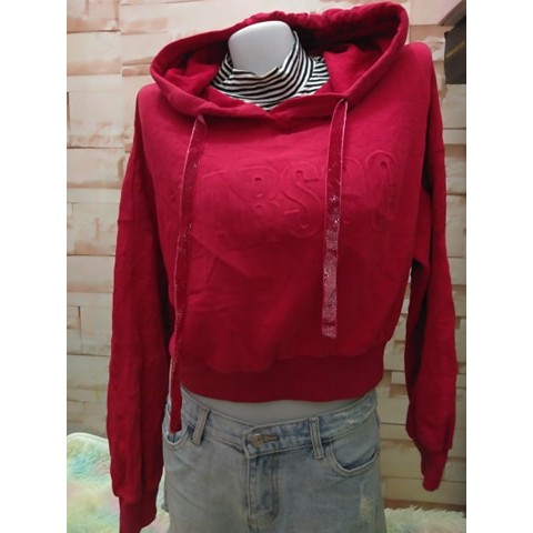 red no sleeve hoodie