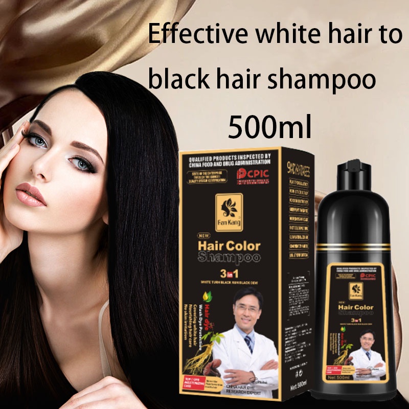 Black Hair Shampoo Herbal Hair Dye shampoo White Hair into Black Hair ...